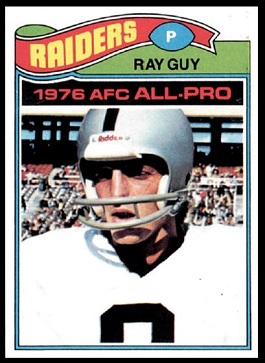 Ray Guy 1977 Topps football card