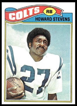 Howard Stevens 1977 Topps football card