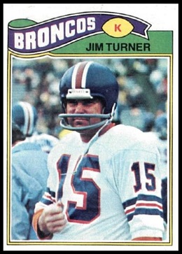 Jim Turner 1977 Topps football card