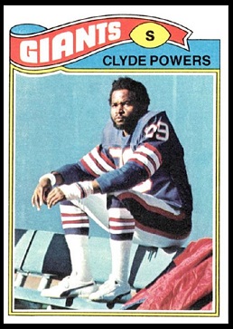 Clyde Powers 1977 Topps football card Clyde Powers 1977 Topps football card