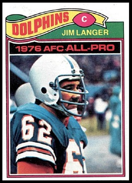 Jim Langer 1977 Topps football card