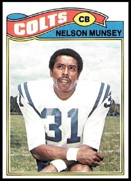 Nelson Munsey 1977 Topps football card