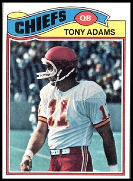 Tony Adams 1977 Topps football card