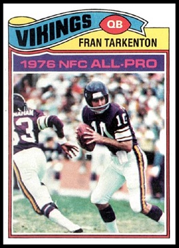 Fran Tarkenton 1977 Topps football card