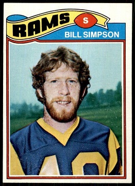 Bill Simpson 1977 Topps football card