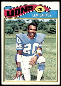 Lem Barney 1977 Topps football card