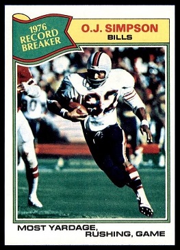 O.J. Simpson, 1976 Record Breaker 1977 Topps football card