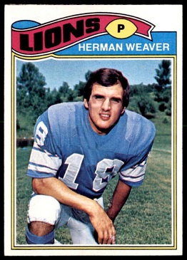 Herman Weaver 1977 Topps football card