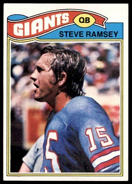 Steve Ramsey 1977 Topps football card