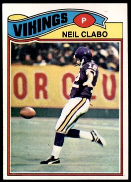 Neil Clabo 1977 Topps football card