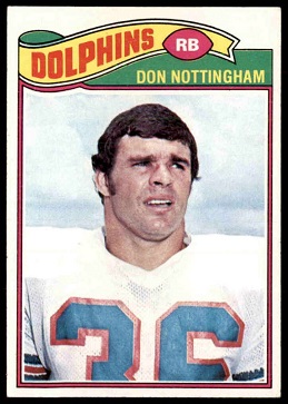 Don Nottingham 1977 Topps football card