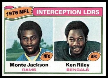 Interception Leaders 1977 Topps football card Interception Leaders 1977 Topps football card