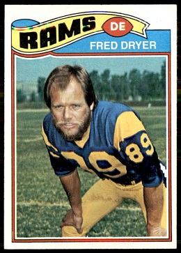 Fred Dryer 1977 Topps football card