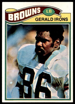 Gerald Irons 1977 Topps football card