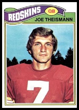 Joe Theismann 1977 Topps football card