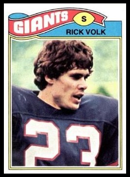 Rick Volk 1977 Topps football card