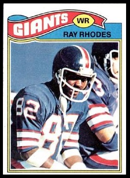 Ray Rhodes 1977 Topps football card