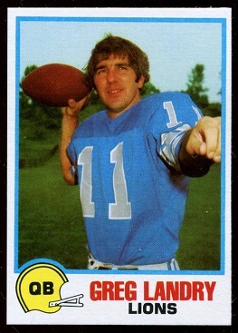 Greg Landry 1978 Holsum Bread football card