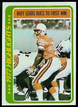 Huff Leads Bucs to First Win 1978 Topps football card