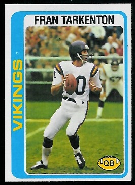 Fran Tarkenton 1978 Topps football card