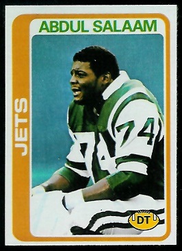 Abdul Salaam 1978 Topps football card