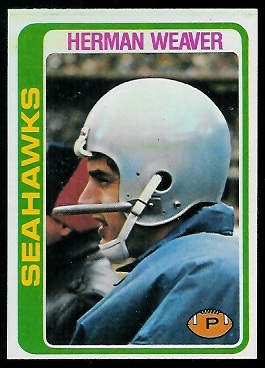 Herman Weaver 1978 Topps football card