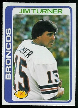 Jim Turner 1978 Topps football card