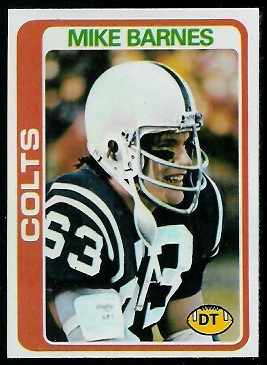 Mike Barnes 1978 Topps football card