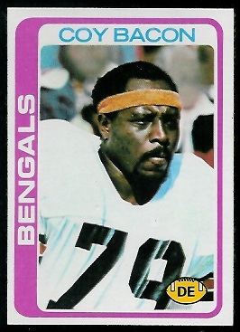 Coy Bacon 1978 Topps football card