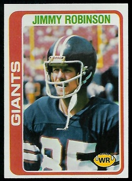 Jimmy Robinson 1978 Topps football card