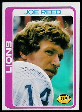 Joe Reed 1978 Topps football card