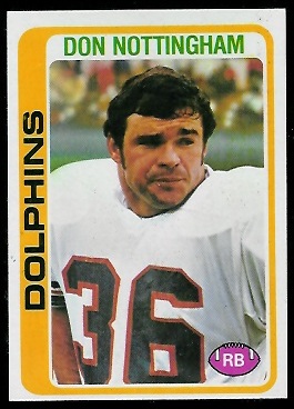 Don Nottingham 1978 Topps football card