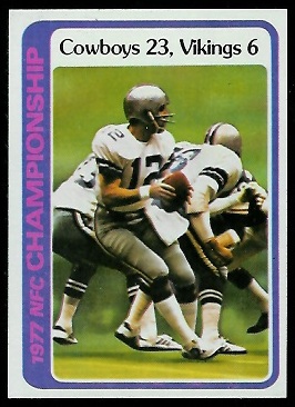 NFC Championship 1978 Topps football card