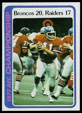 AFC Championship 1978 Topps football card