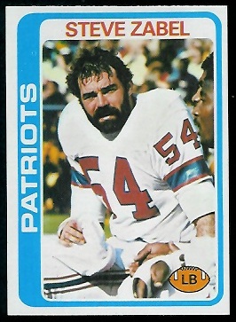 Steve Zabel 1978 Topps football card