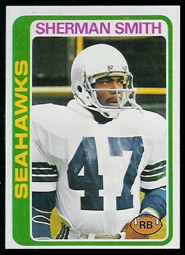 Sherman Smith 1978 Topps football card