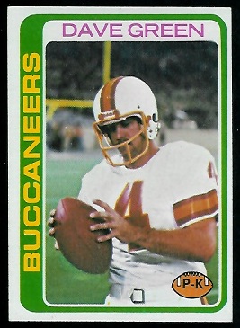 Dave Green 1978 Topps football card