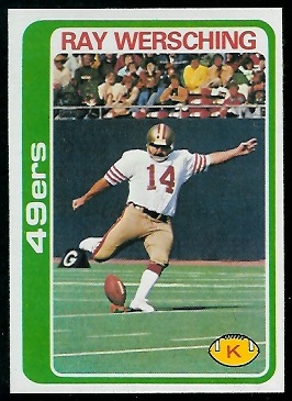 Ray Wersching 1978 Topps football card