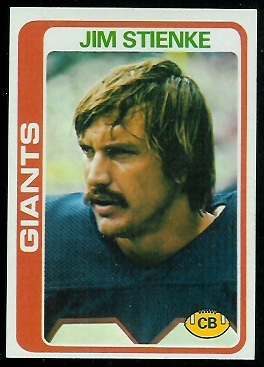 Jim Stienke 1978 Topps football card