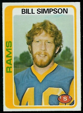 Bill Simpson 1978 Topps football card