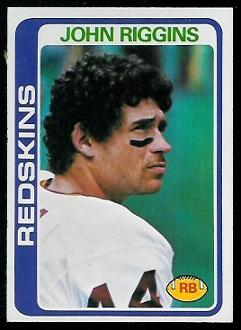 John Riggins 1978 Topps football card