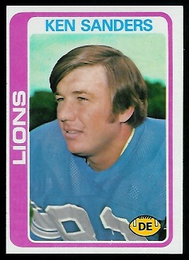 Ken Sanders 1978 Topps football card