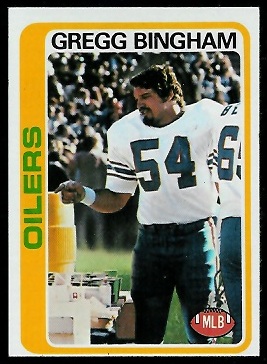 Gregg Bingham 1978 Topps football card