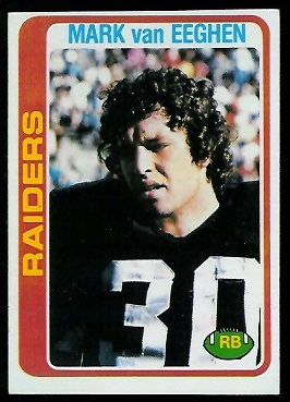 Mark van Eeghen 1978 Topps football card