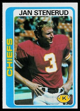 Jan Stenerud 1978 Topps football card