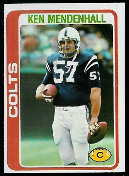 Ken Mendenhall 1978 Topps football card