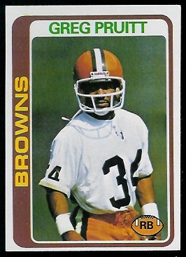 Greg Pruitt 1978 Topps football card Greg Pruitt 1978 Topps football card