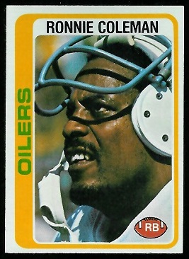 Ronnie Coleman 1978 Topps football card