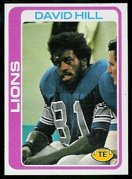 David Hill 1978 Topps football card David Hill 1978 Topps football card