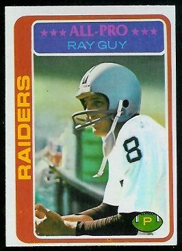 Ray Guy 1978 Topps football card